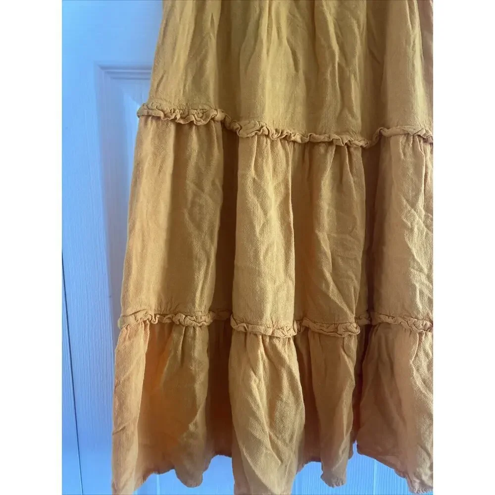Amma Girls Youth 10 Orange‎ Tiered Mini Dress Resort Wear Vacation Brazil